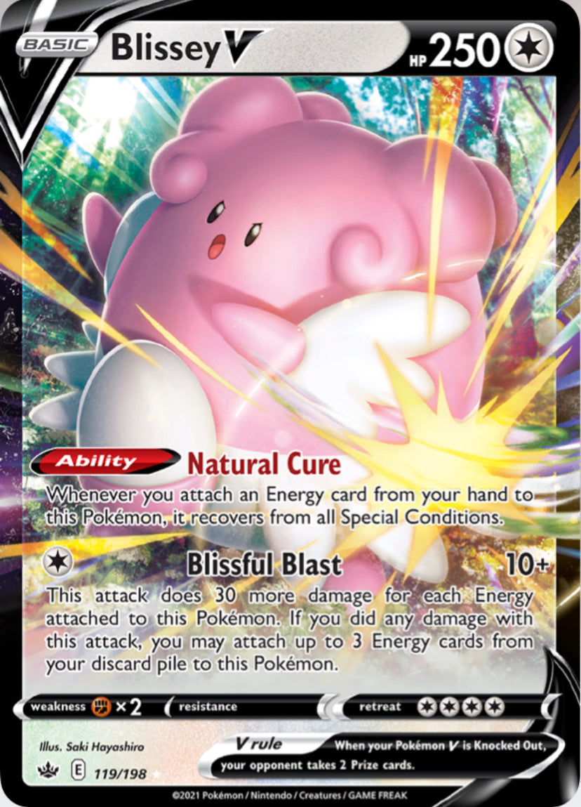 Blissey V holo card