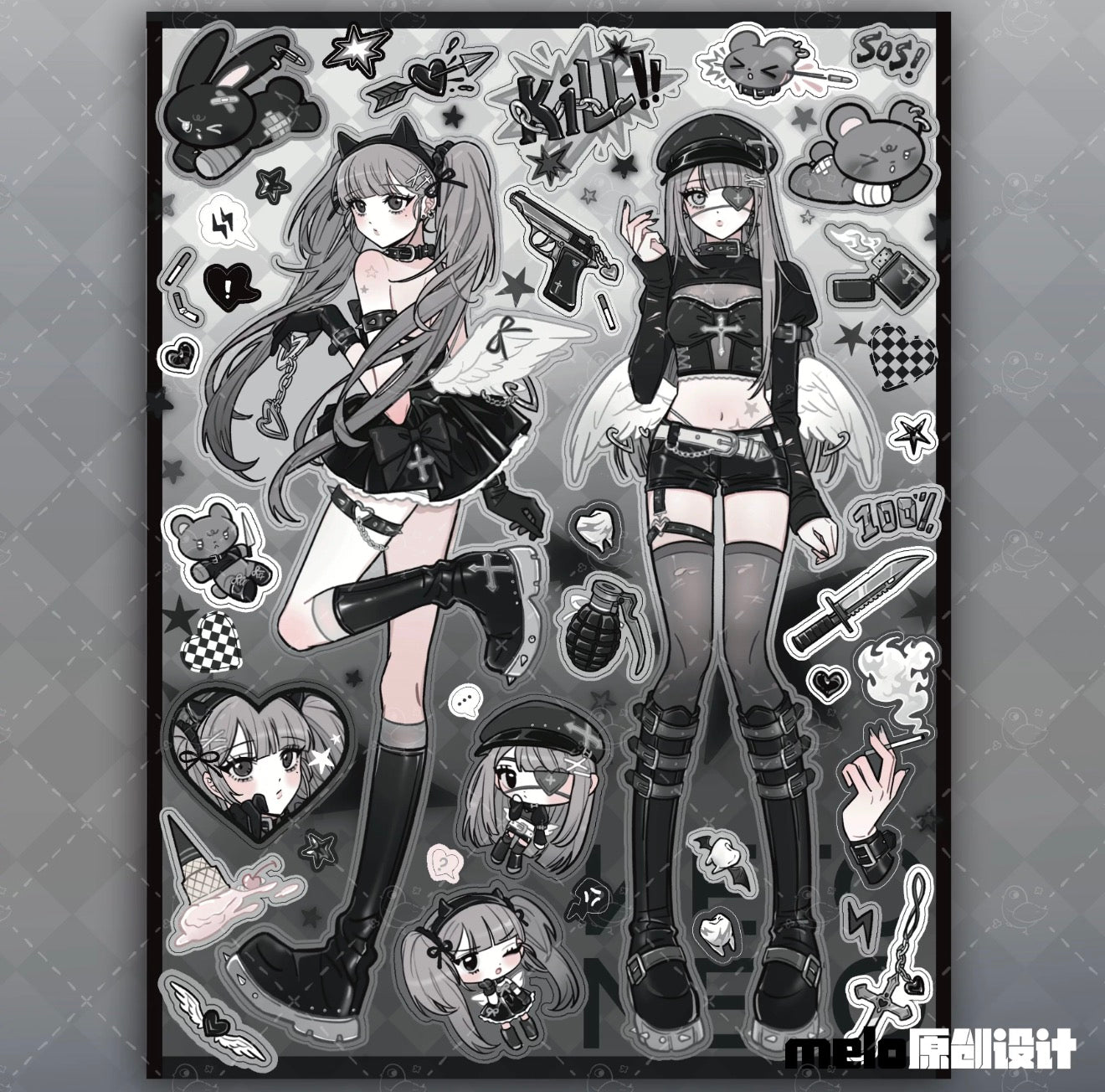 Gothic hunters sticker sheet