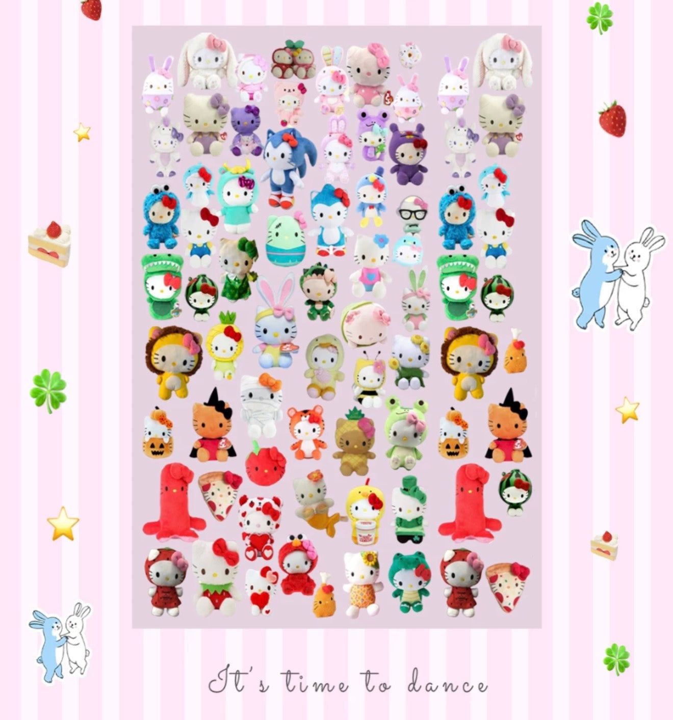 Rainbow hello kitty sticker sheet