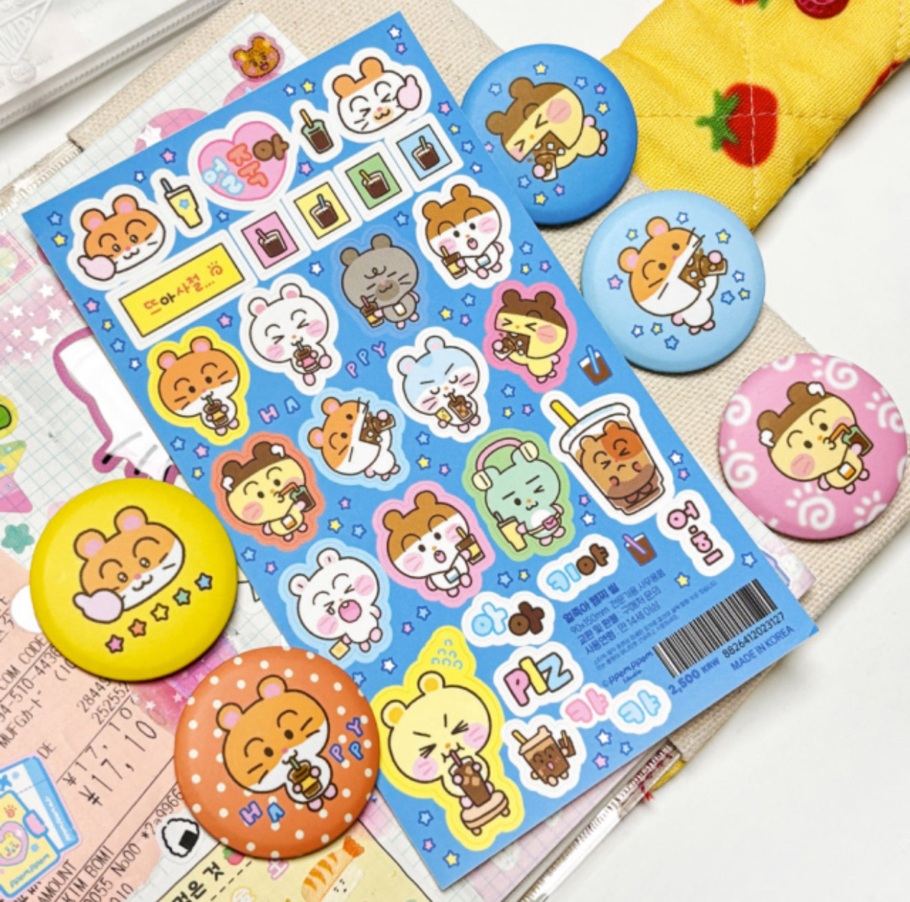 Colourful hamster sticker sheet