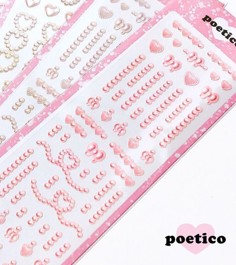 Pink pearl deco sticker sheet