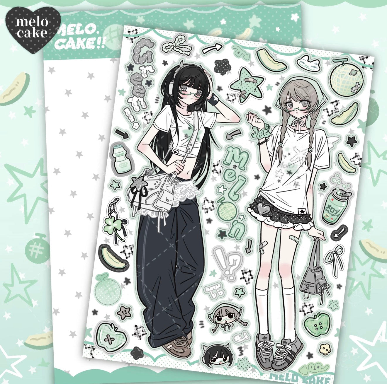 Melon girls sticker sheet