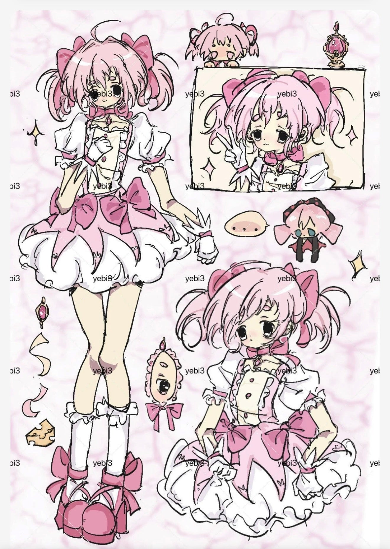 Magical girl Madoka sticker sheet