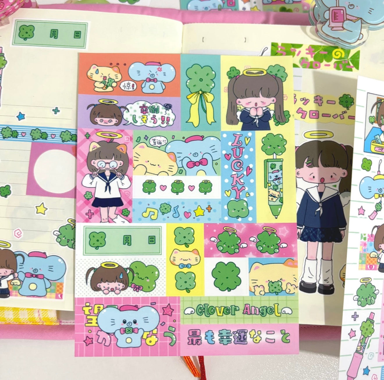 Clover angel block sticker sheet