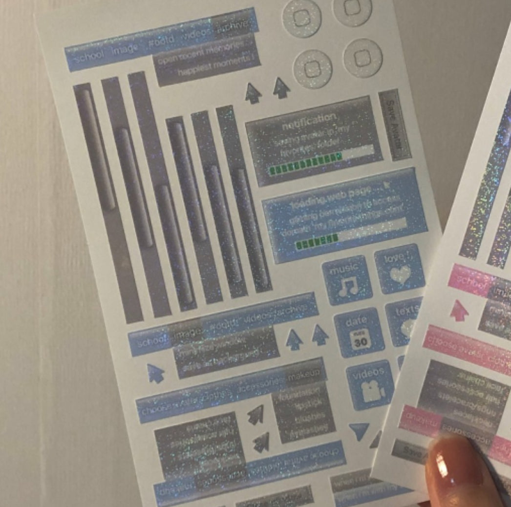 Blue screen sticker sheet
