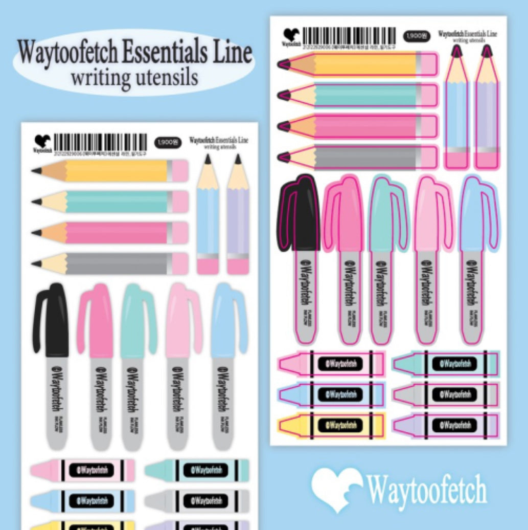 Pencil case sparkly sticker sheet