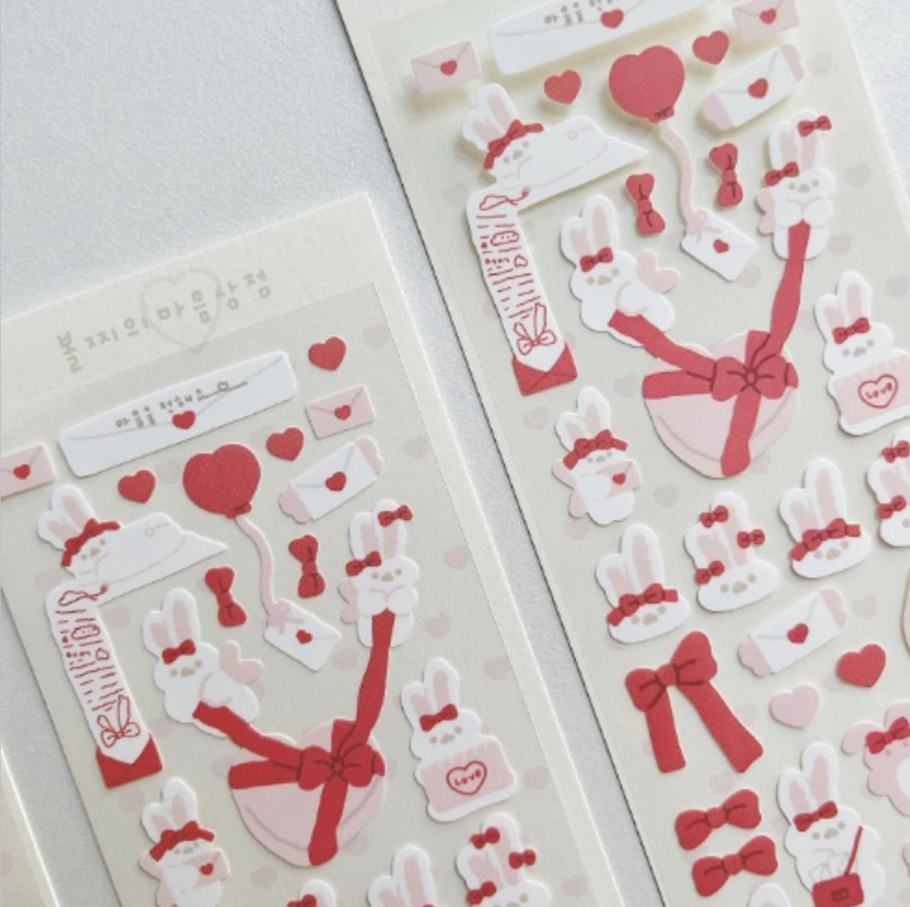 Valentine bunny sticker sheet