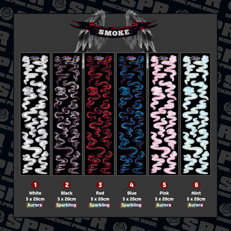 Colorful smoke sticker sheet