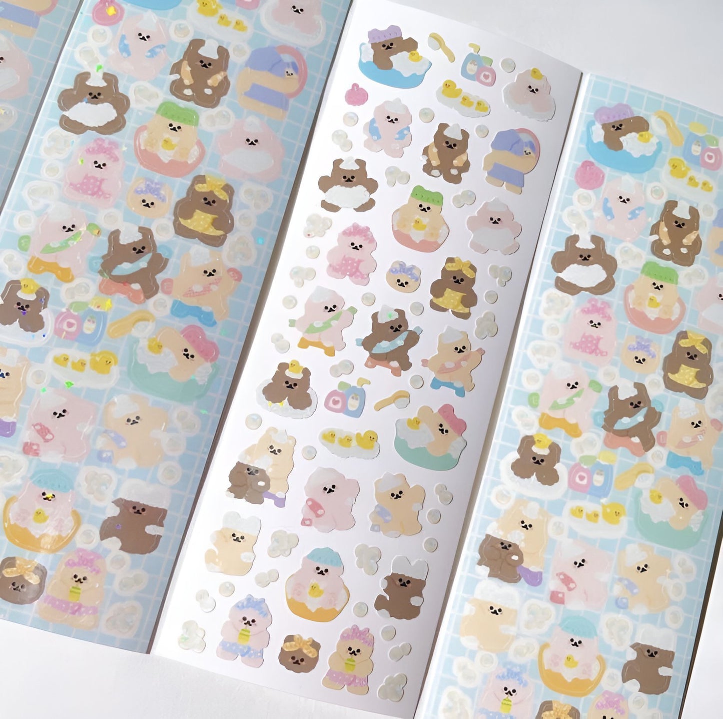 Bath time bears sticker sheet