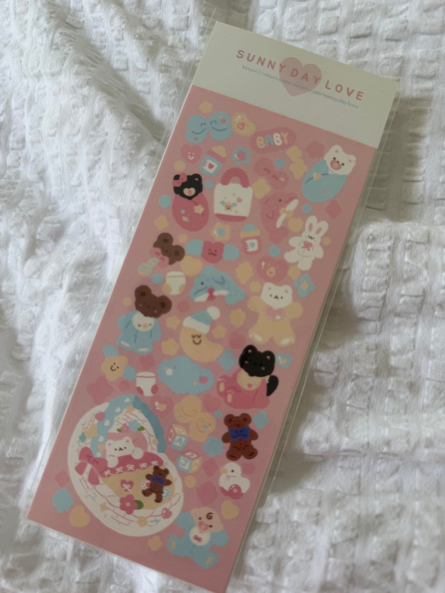 Pastel nursery sticker sheet