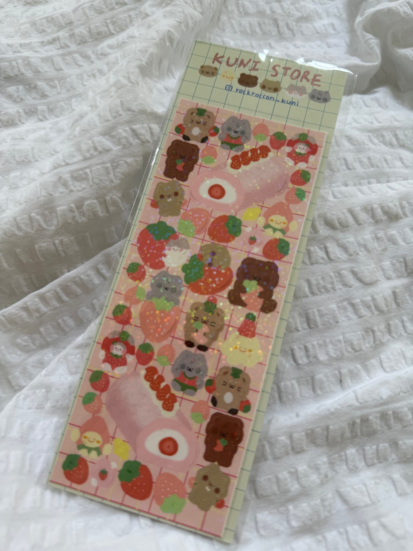 Strawberry roll sticker sheet