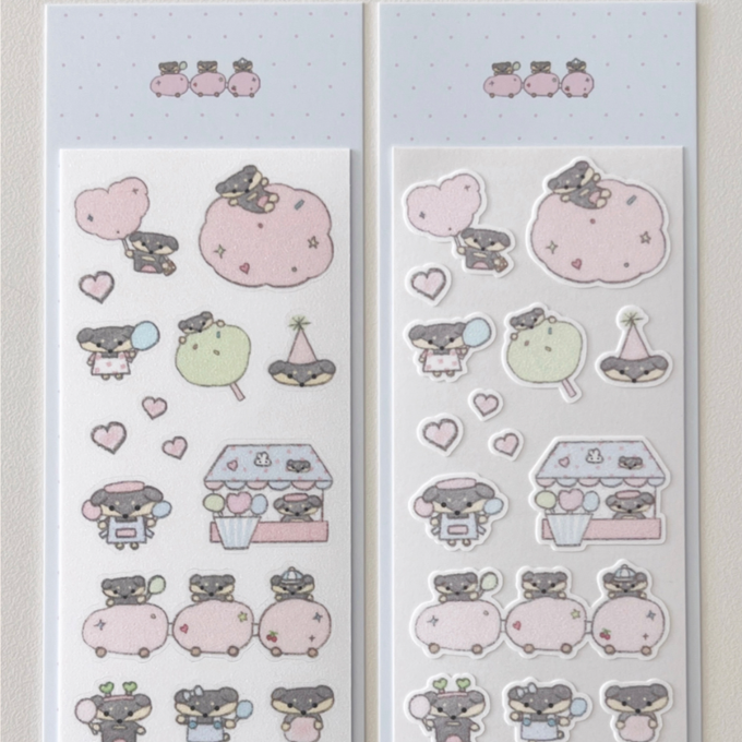 Fluffy cotton candy sticker sheet