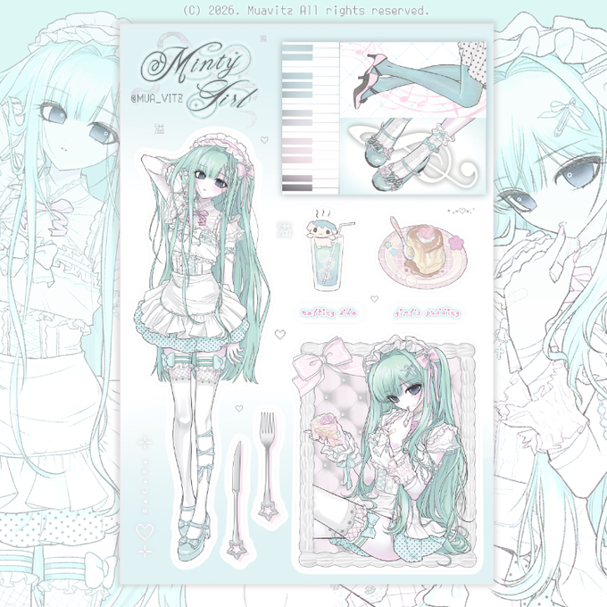 Mint girls sticker sheet