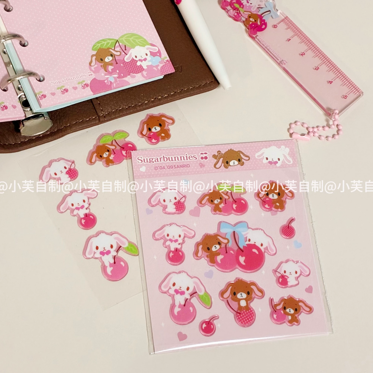 Cherry bunny sticker sheet