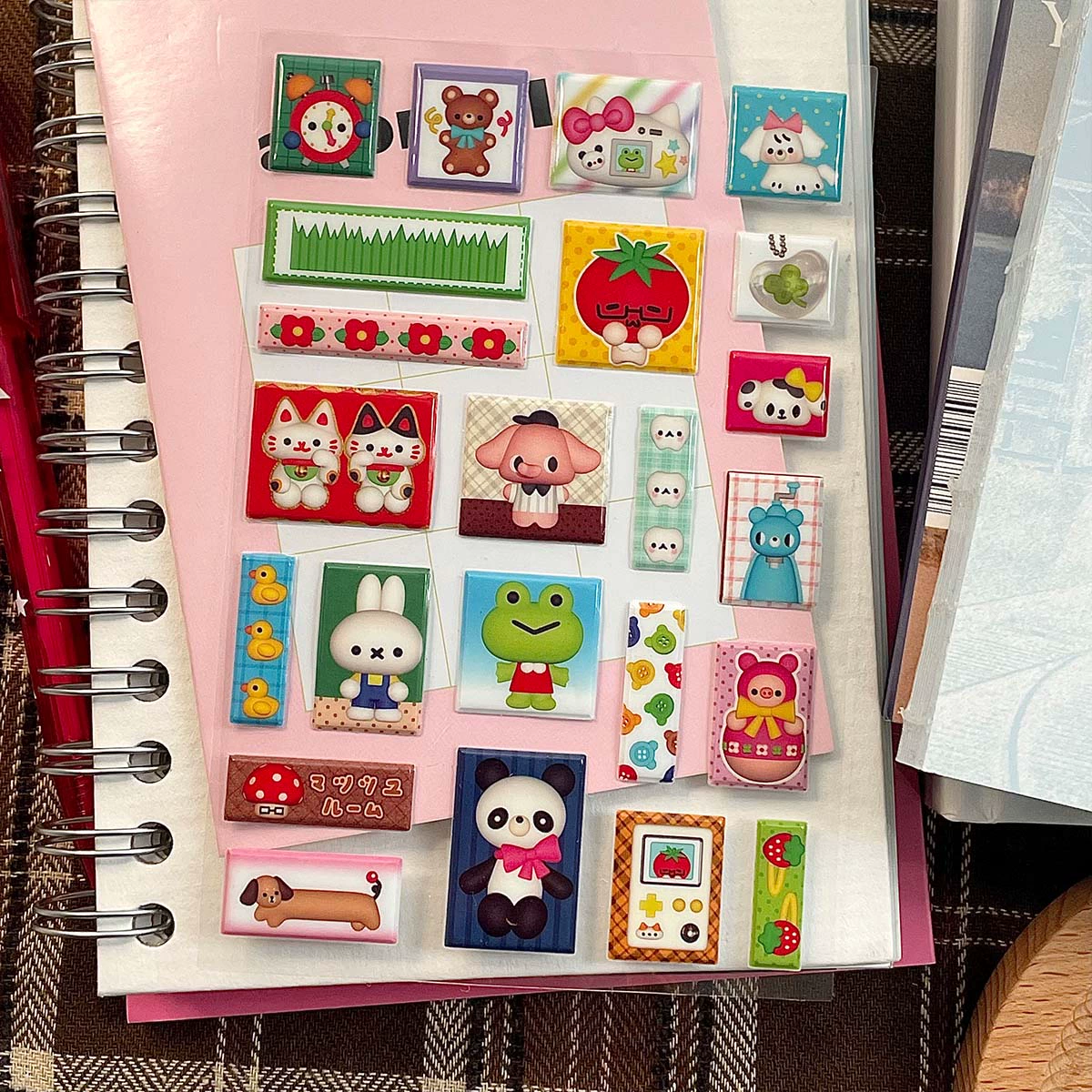 Resin puff squares sticker sheet