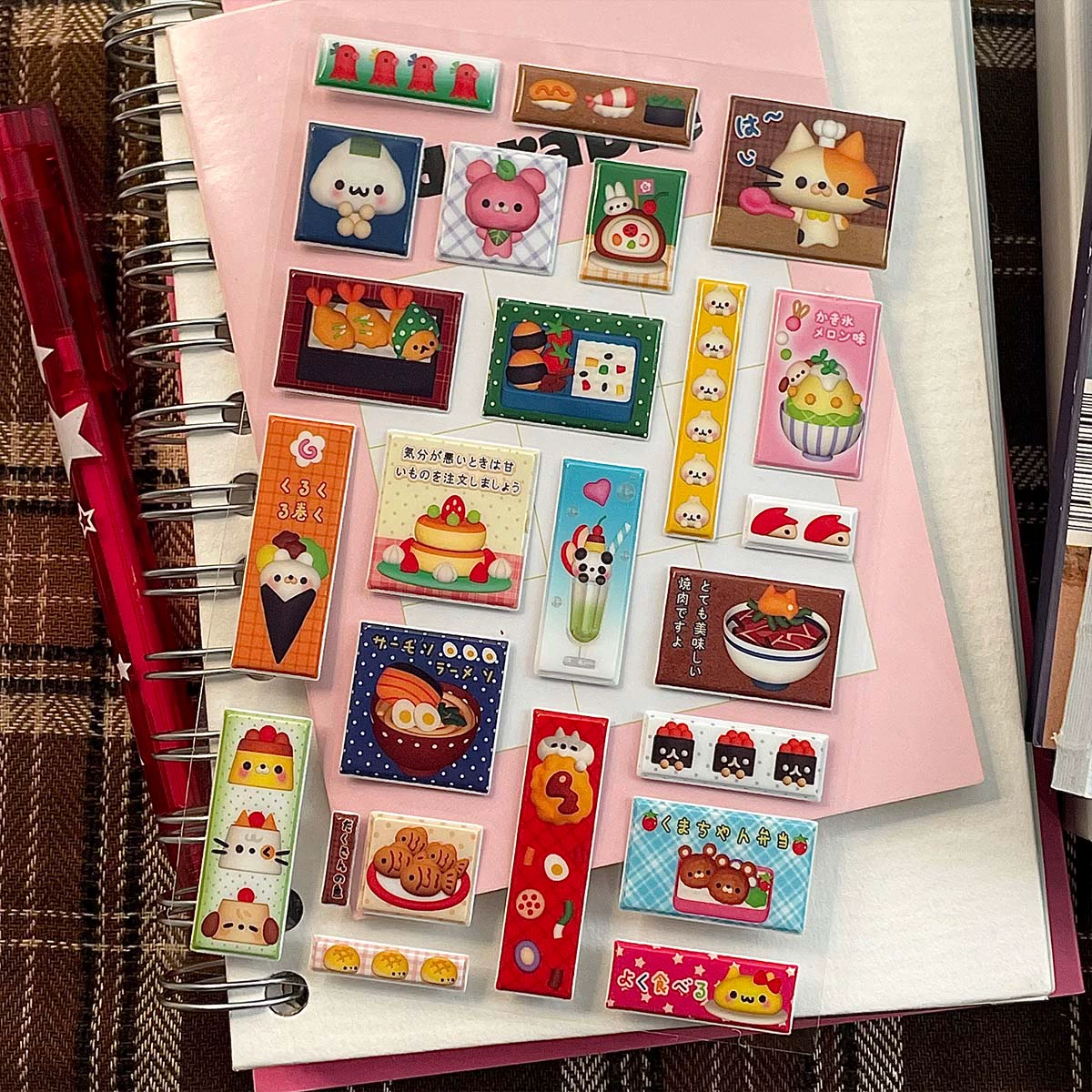 Tasty squares resin sticker sheet