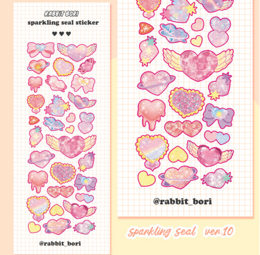 Space hearts sticker sheet
