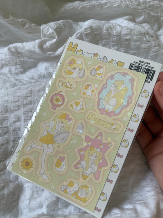 Hamster girl sticker sheet