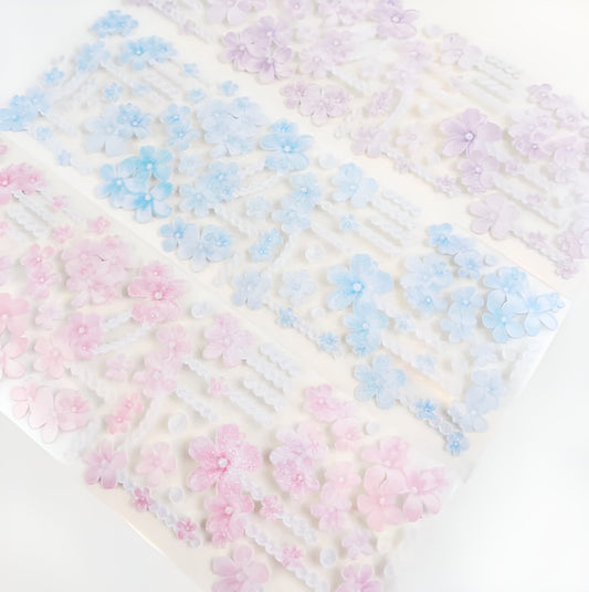 Pearl flowers sticker sheets