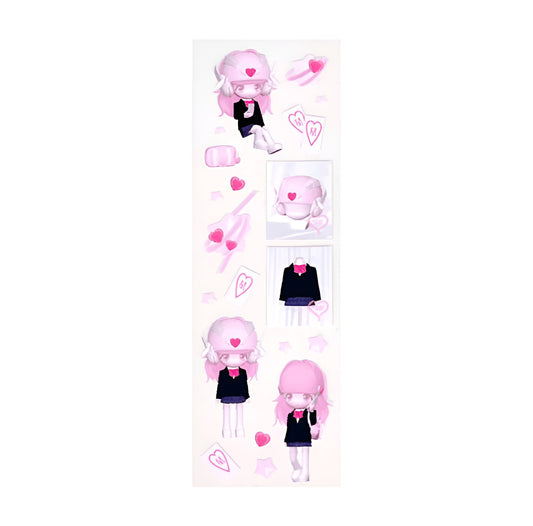 Pink star sticker sheet