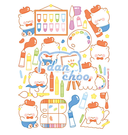 Artist bears transparent sticker sheet