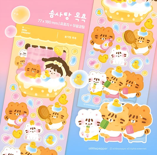 Bath time sticker sheet