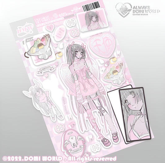 Grey angel sticker sheet