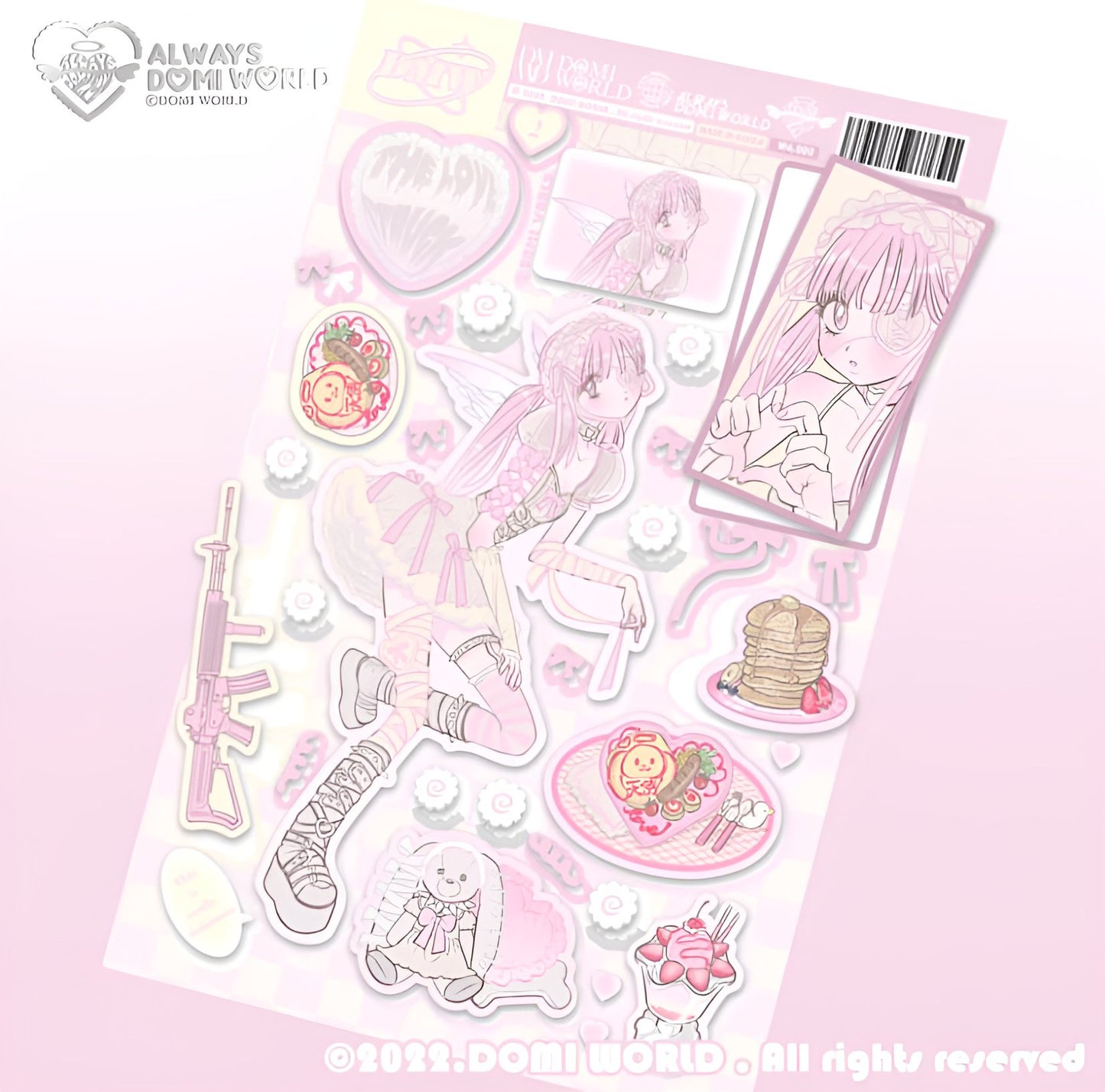 Pink angel sticker sheet