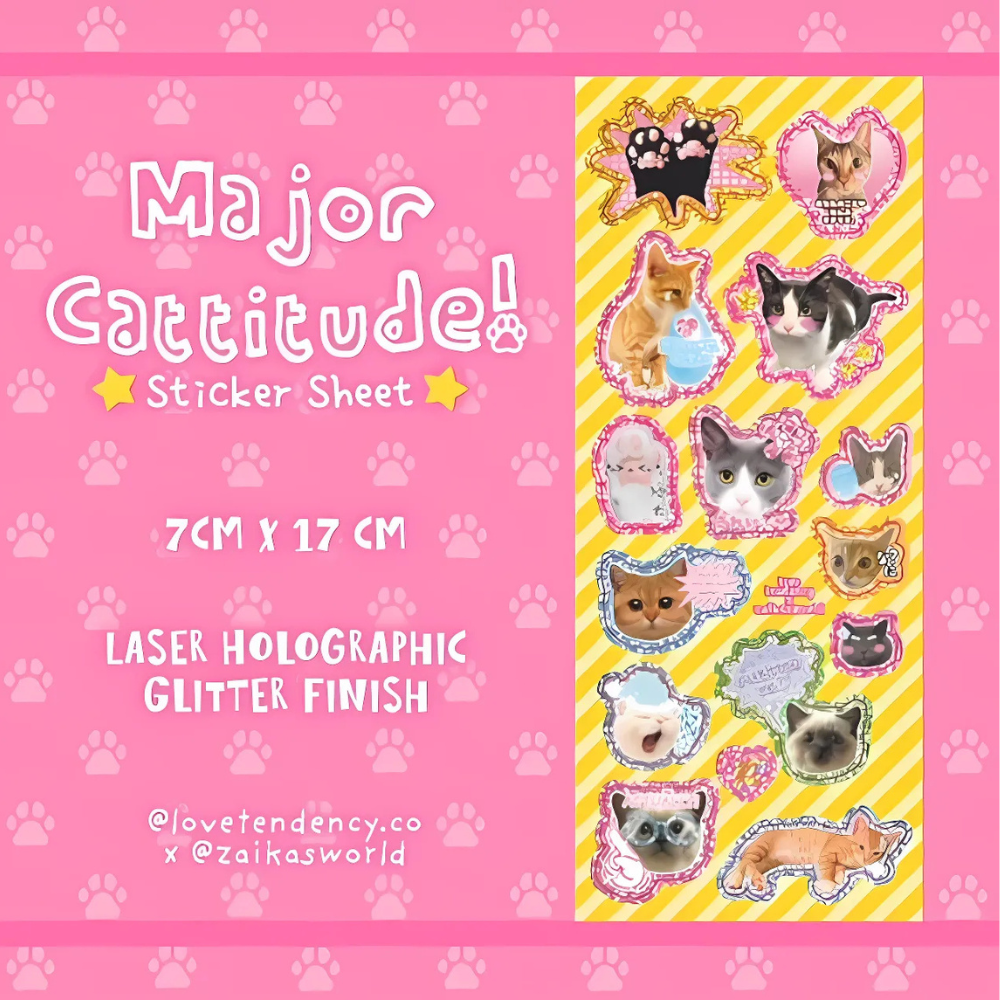 Major cattitude sticker sheet