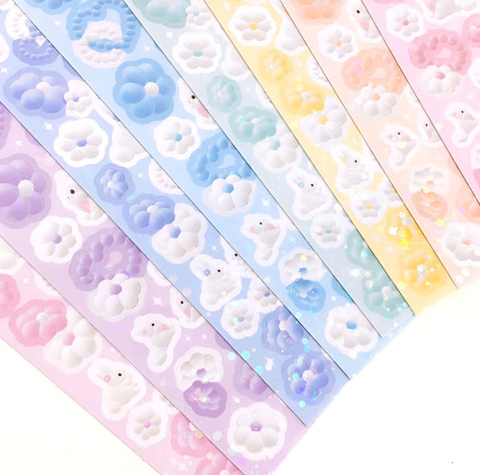 Colour bunny deco sticker sheets