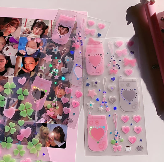 Clover transparent deco sticker sheet