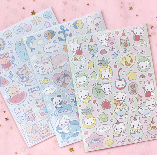 Summer theme sticker sheet