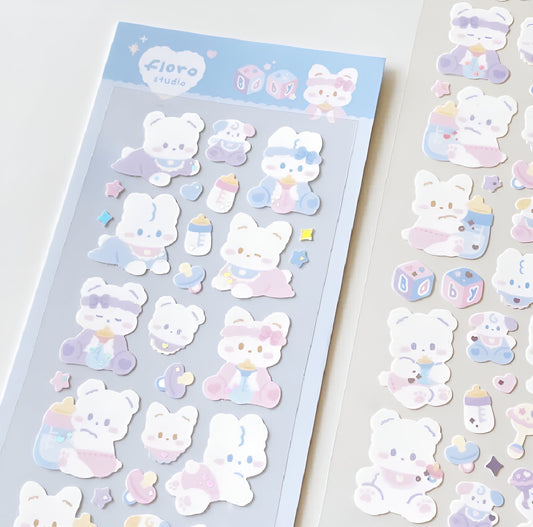 Baby bears sticker sheet