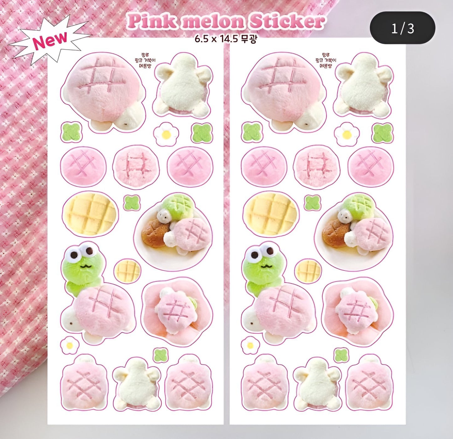 Pink turtle sticker sheet