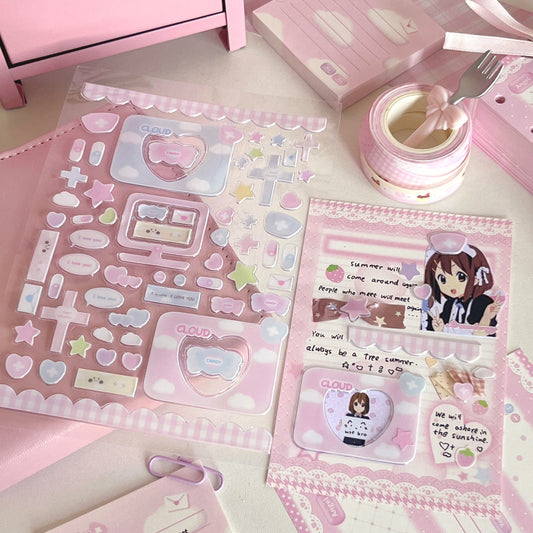 Puffy cross deco sticker sheet