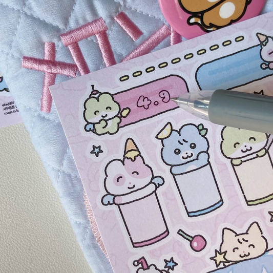 Pastel paper sticker sheet