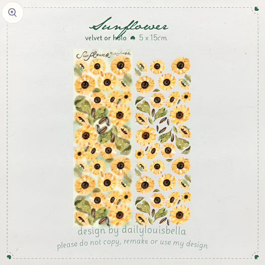 Sunflower deco sticker sheet