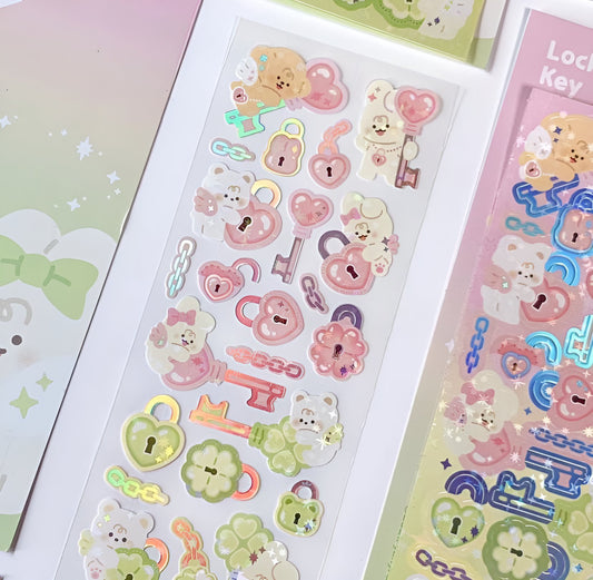 Clover locket sticker sheet