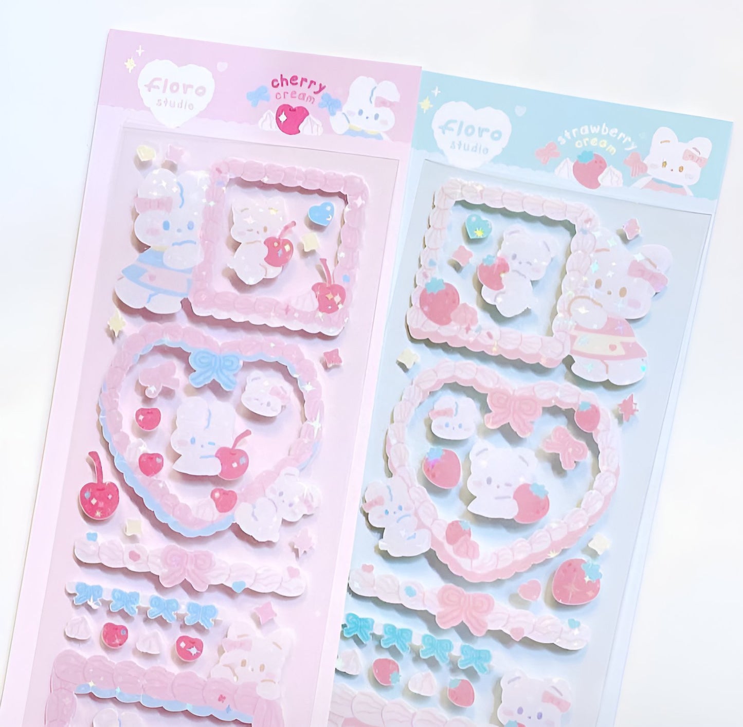 Cherry cream frames sticker sheets