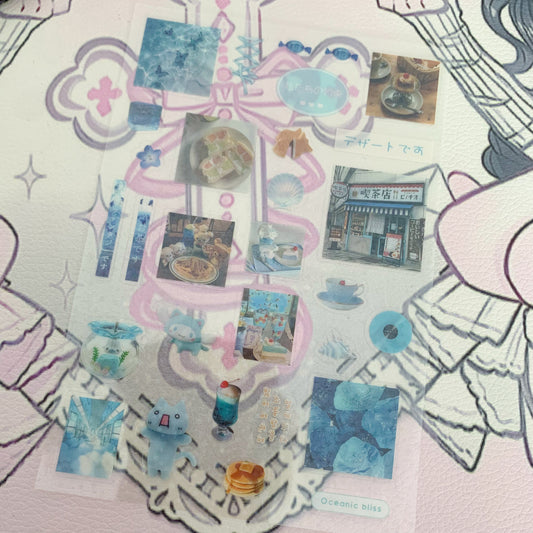 Seaside cafe sticker sheet