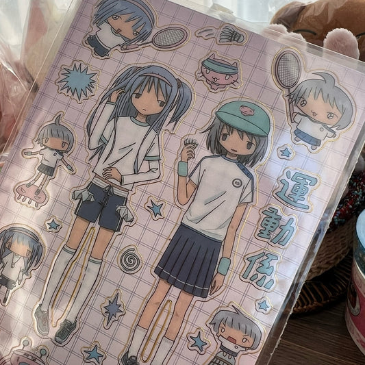 Tennis girl sticker sheet
