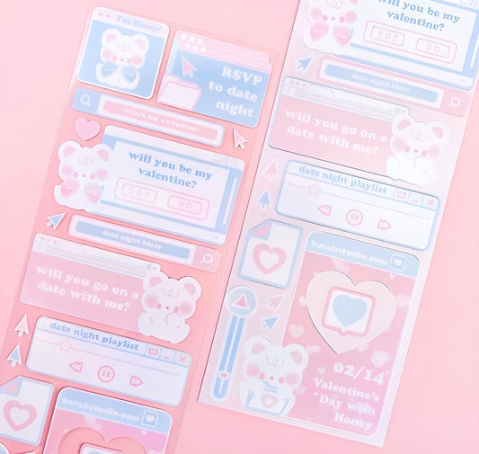 Valentines message sticker sheet