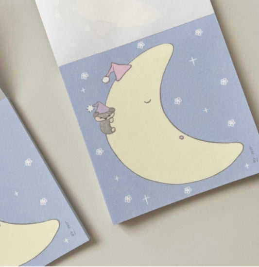 Sleepy moon memo pad