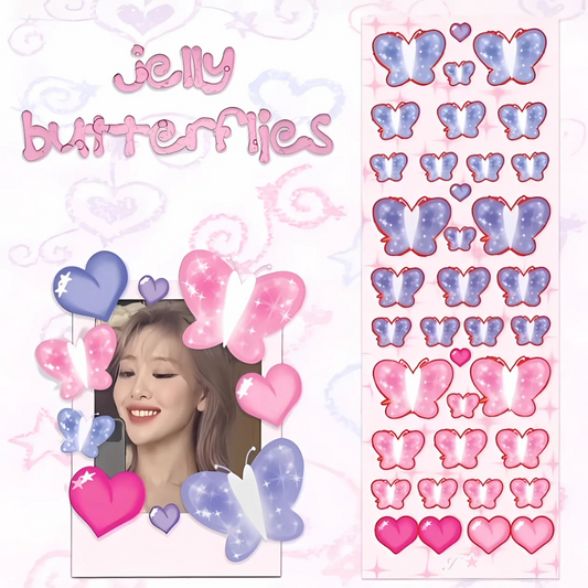 Jelly butterflies sticker sheet