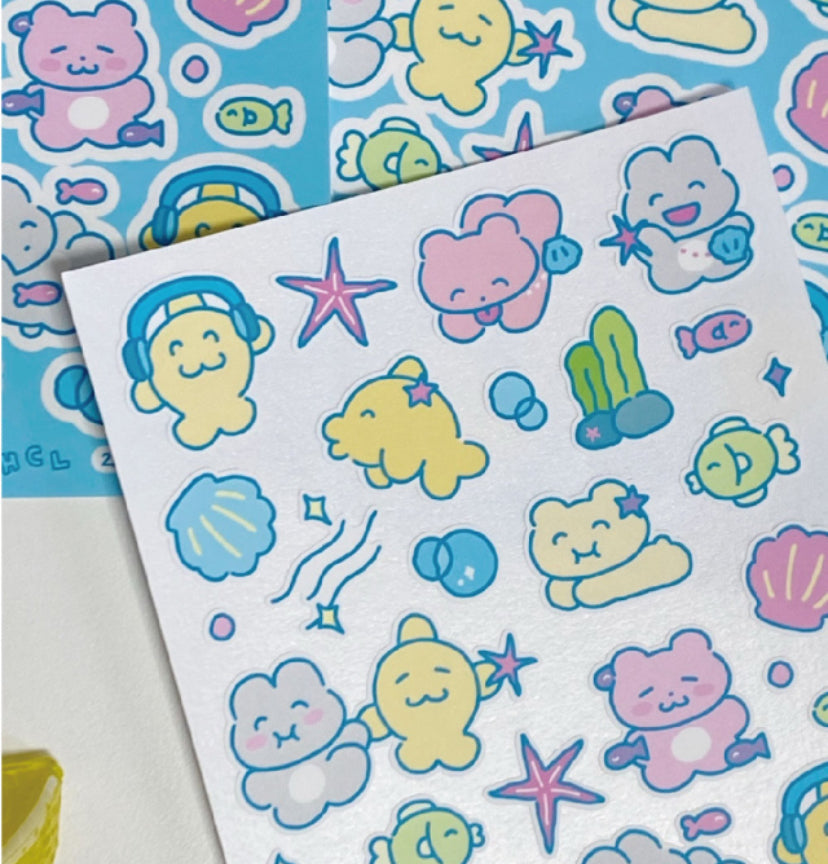 Sea shell sticker sheet