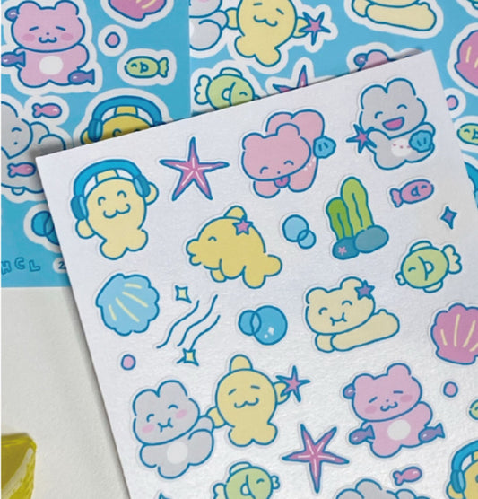 Sea shell sticker sheet