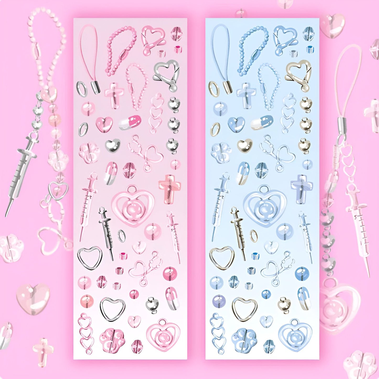 Syringe keychain sticker sheet