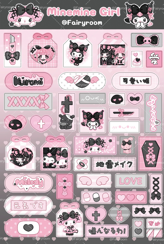 Lolita characters sticker sheet