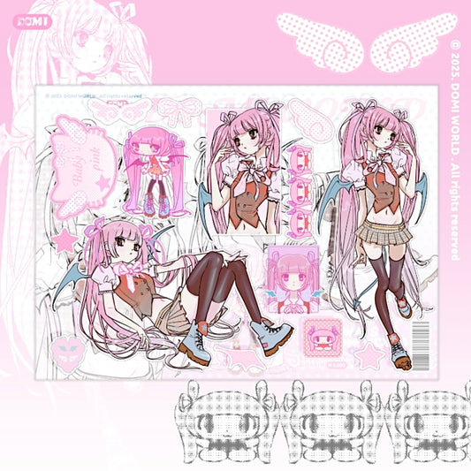Baby pink sticker sheet