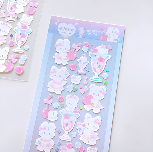 Cherry soda sticker sheet